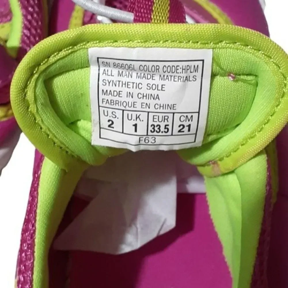 NWOT Skechers Youth Girl's Summer Water Beach Shoes  Pink Lime Green Sz 2